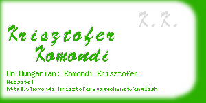 krisztofer komondi business card